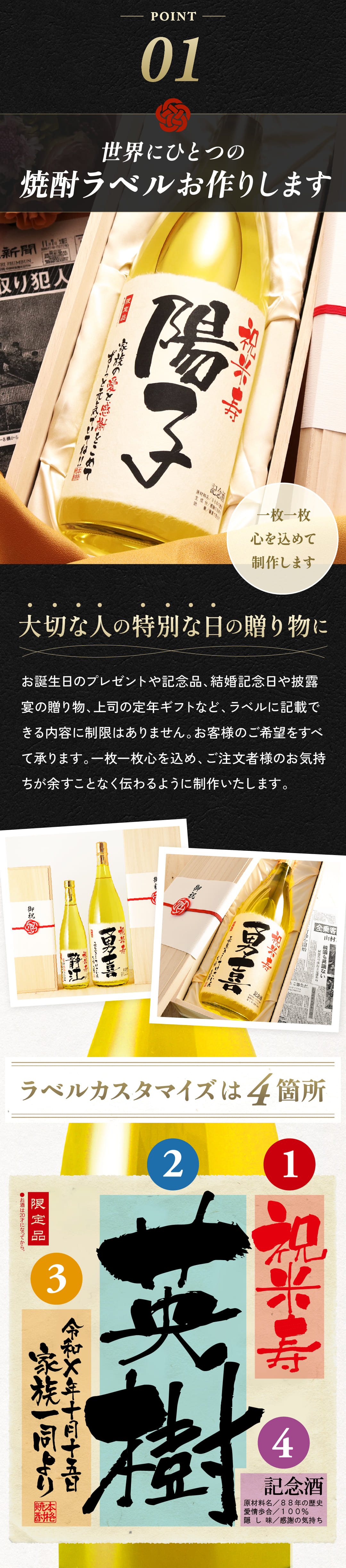 世界にひとつの焼酎ラベルをお作りいたします